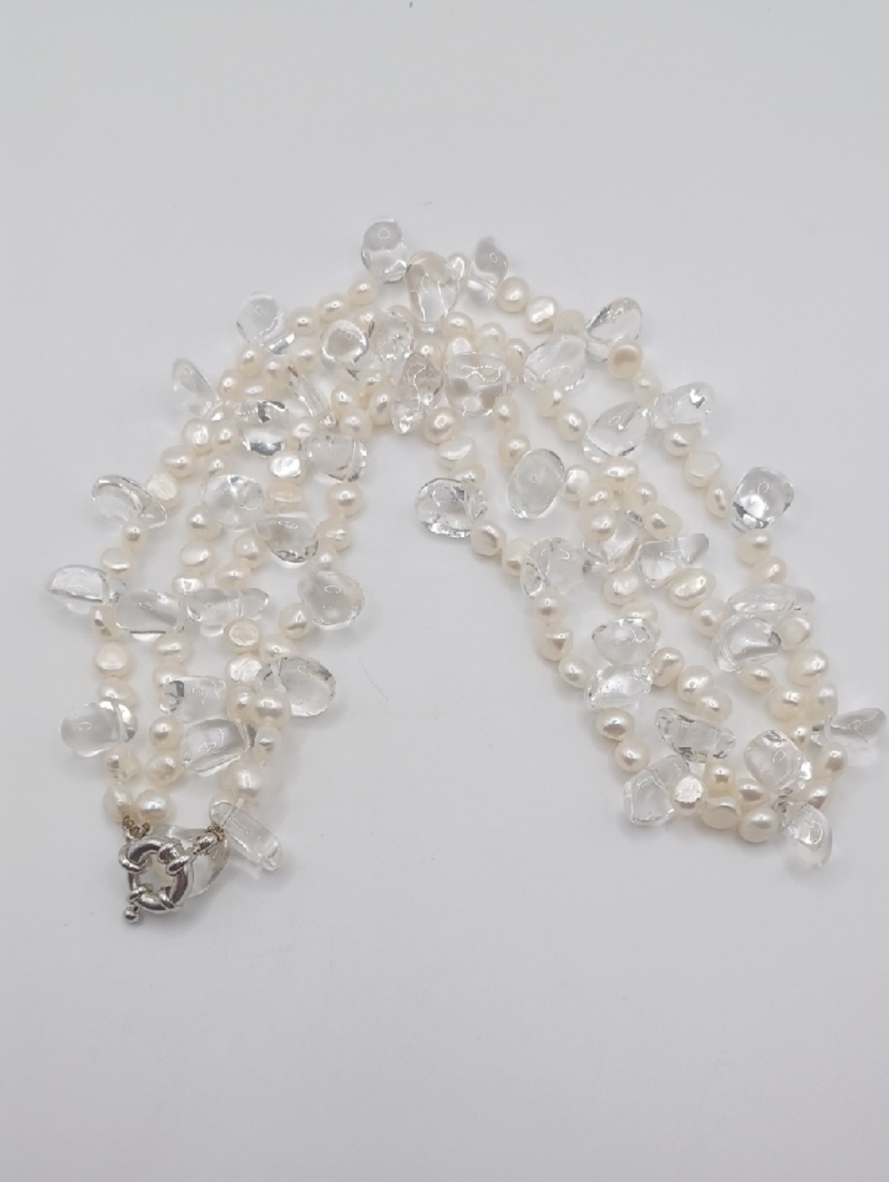 Freshwater Pearl and Clear Quartz Multi-Strand Necklace